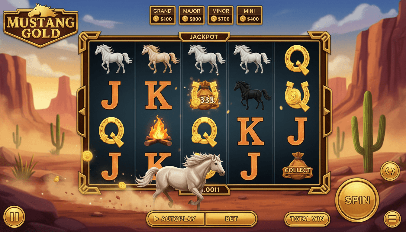 Mustang Gold slot game interface